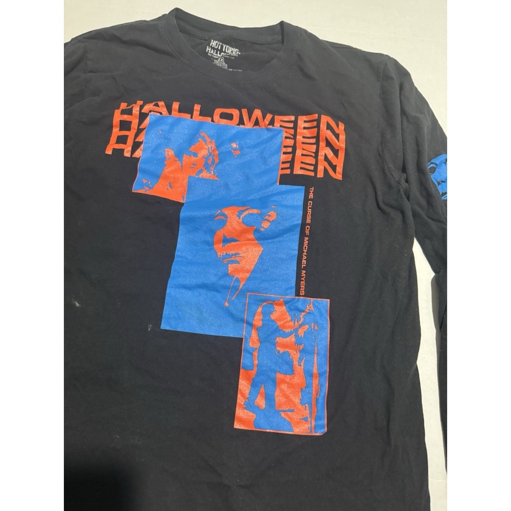Hot Topic Halloween Michael Myers LS Black Tee, Front & Back 2x T-shirt - Picture 3 of 6